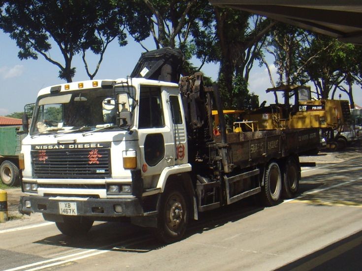 Nissan Diesel Cargo Truck with a HIAB hoisting crane belonging to Siang Huat Transport