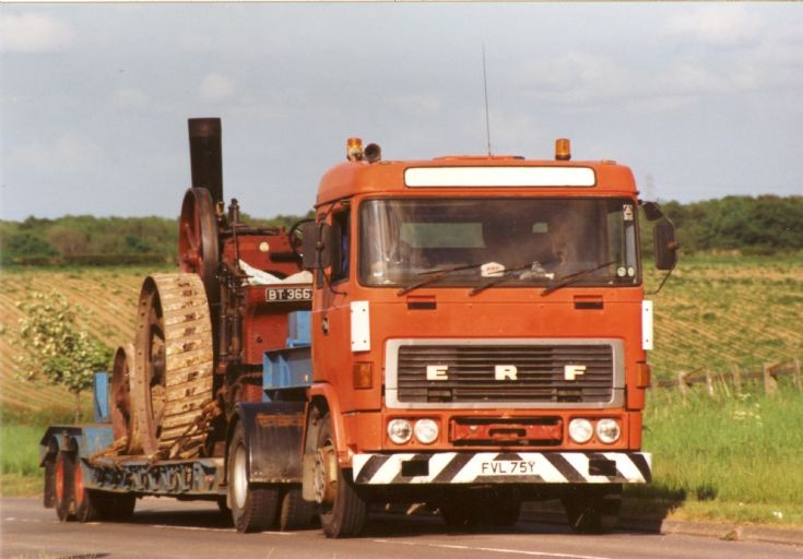 1983 ERF C Series Lowloader hauling fine Marshall traction engine
