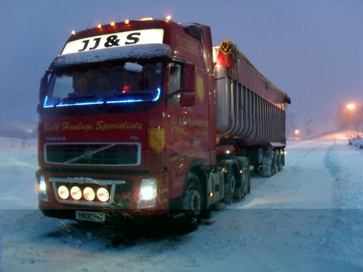 J J & S Volvo in the snow