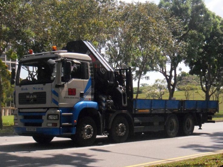 Bok Seng Logistics Pte Ltd MAN TGA 4-Axle Cargo Truck with a heavy duty HIAB hoisting crane