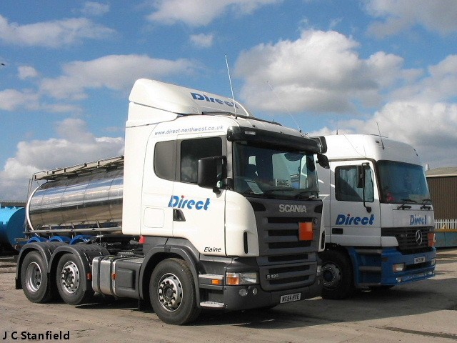 Direct North West Ltd, Sandbach, Cheshire - Scania R420 MX54HVE & Mercedes Actros W369DWY