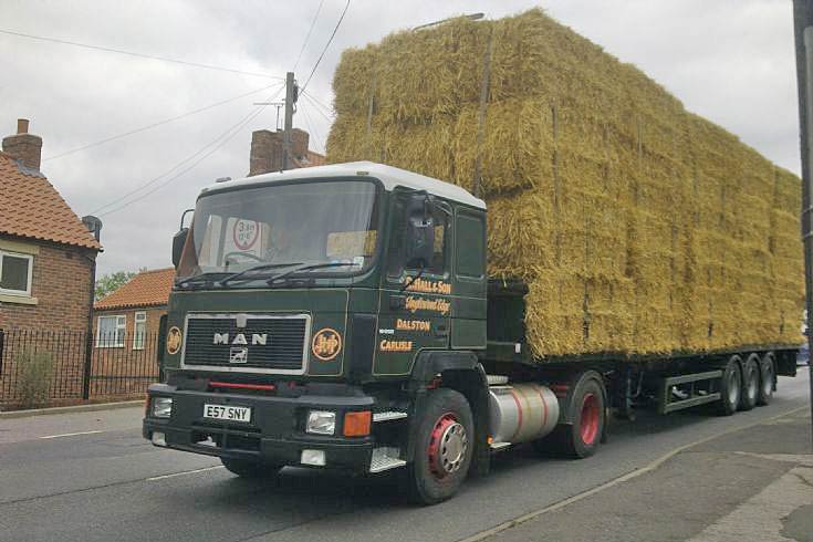 1988 MAN 4x2 tractor unit passing through Retford