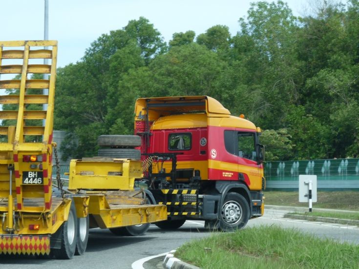 Scania tractor leaving the Universiti Brunei Darussalam (UBD) area