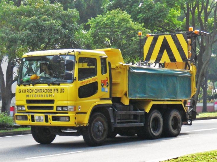 Or Kim Peow Contractors (Pte) Ltd Mitsubishi Fuso Super Great FV519 Dump Truck fitted with a road safety bumper