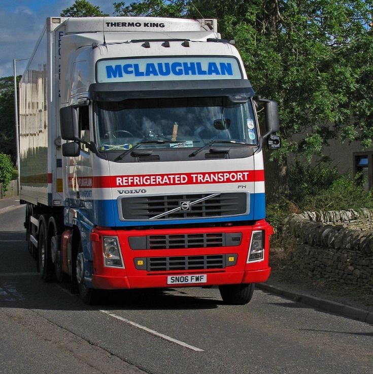 McLaughlan Refrigerated Transport Volvo FH 6x2 in Newtyle, Angus, Scotland