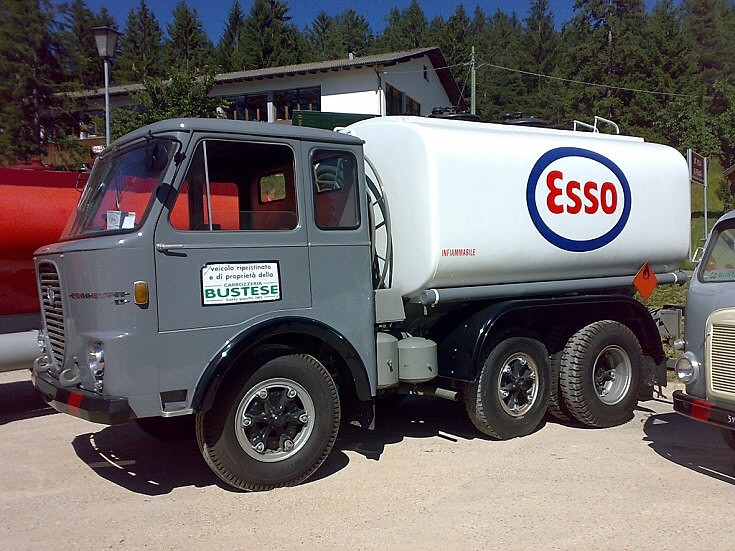 Esso A compact truck this preserved Lancia Esadelta B six wheeler fuel